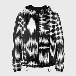 Куртка с капюшоном женская Штриховка - геометрическая абстракция, цвет: 3D-черный