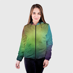 Куртка с капюшоном женская Цветной металл с градиентом, цвет: 3D-черный — фото 2