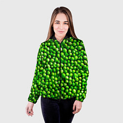 Куртка с капюшоном женская Горошек, цвет: 3D-черный — фото 2