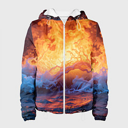 Куртка с капюшоном женская Стихия огня и воды, цвет: 3D-белый
