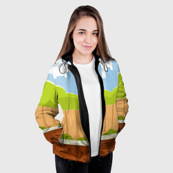 Куртка с капюшоном женская Летний город, цвет: 3D-черный — фото 2