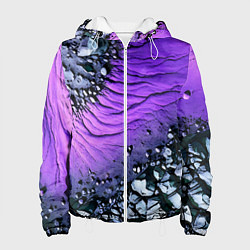 Куртка с капюшоном женская Камни и фиолетовая земля, цвет: 3D-белый