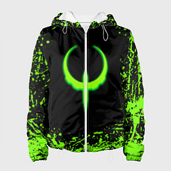 Куртка с капюшоном женская Quake кислотные краски, цвет: 3D-белый