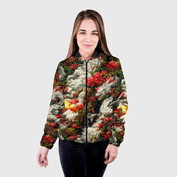 Куртка с капюшоном женская Дракон в небесном храме - нейросеть, цвет: 3D-черный — фото 2