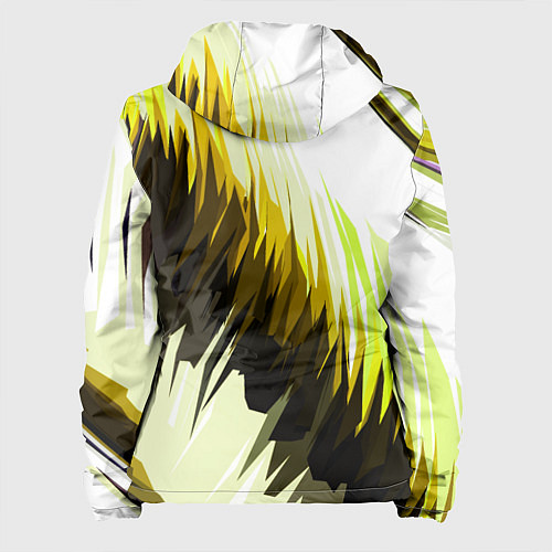 Женская куртка Чёрно-жёлтые острые полосы на белом фоне / 3D-Черный – фото 2