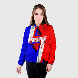 Куртка с капюшоном женская Манчестер юнайтед геомтерия, цвет: 3D-черный — фото 2