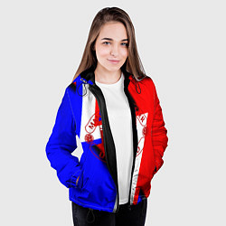 Куртка с капюшоном женская Манчестер юнайтед геомтерия, цвет: 3D-черный — фото 2