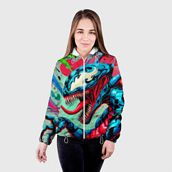 Куртка с капюшоном женская Свирепый Веном - граффити, цвет: 3D-белый — фото 2