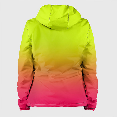 Женская куртка Градиент салатовый в розовый / 3D-Черный – фото 2