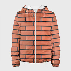 Куртка с капюшоном женская Кирпичная кладка строителя от Бога, цвет: 3D-белый