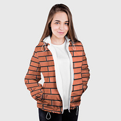 Куртка с капюшоном женская Кирпичная кладка строителя от Бога, цвет: 3D-белый — фото 2