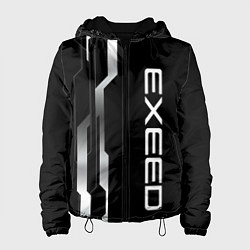 Куртка с капюшоном женская Exeed - металлические полосы, цвет: 3D-черный