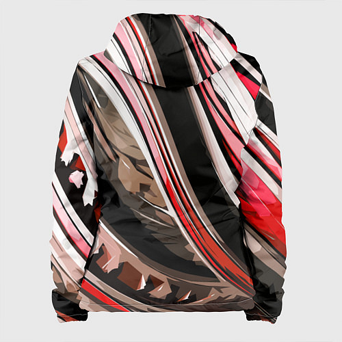Женская куртка Волнистая чёрно-красная абстракция / 3D-Черный – фото 2