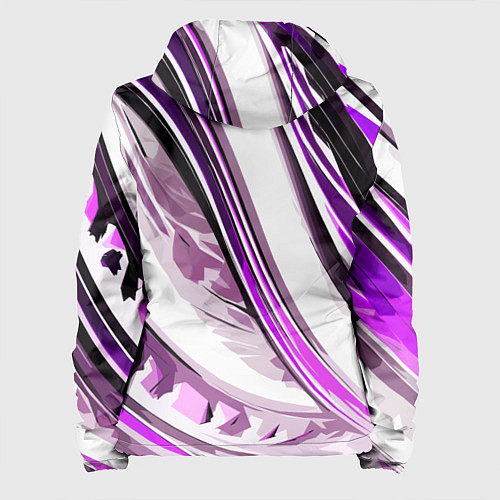 Женская куртка Волнистая бело-фиолетовая абстракция / 3D-Черный – фото 2
