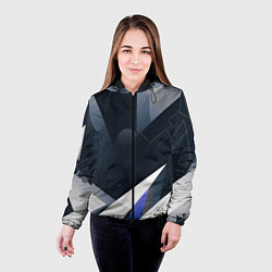 Куртка с капюшоном женская Абстракция город следующего века, цвет: 3D-черный — фото 2