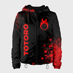 Куртка с капюшоном женская Totoro - red gradient вертикально, цвет: 3D-черный