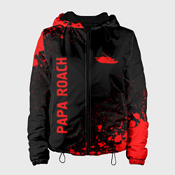 Куртка с капюшоном женская Papa Roach - red gradient вертикально, цвет: 3D-черный