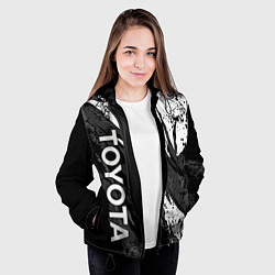 Куртка с капюшоном женская Toyota - белый разрыв, цвет: 3D-черный — фото 2