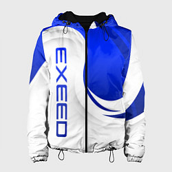 Куртка с капюшоном женская Exeed - синий и белый, цвет: 3D-черный