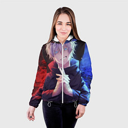 Куртка с капюшоном женская Аниме - магическая битва, цвет: 3D-белый — фото 2