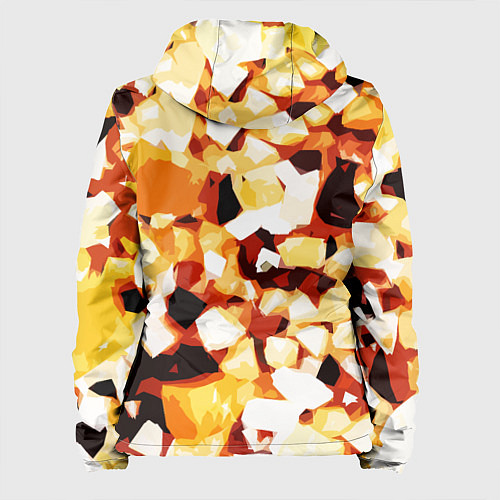 Женская куртка Жёлто-белая абстракция на чёрном фоне / 3D-Черный – фото 2