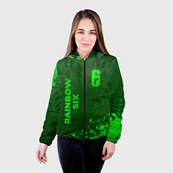 Куртка с капюшоном женская Rainbow Six - green gradient вертикально, цвет: 3D-черный — фото 2
