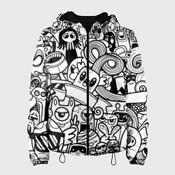Женская куртка Black and white doddle monsters