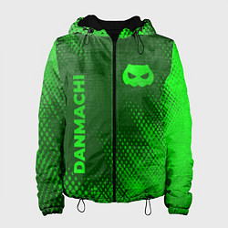 Куртка с капюшоном женская DanMachi - green gradient вертикально, цвет: 3D-черный