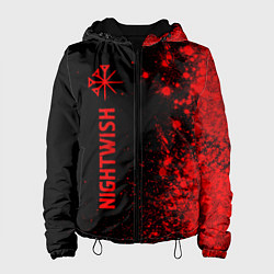 Куртка с капюшоном женская Nightwish - red gradient по-вертикали, цвет: 3D-черный