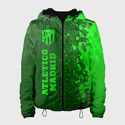 Куртка с капюшоном женская Atletico Madrid - green gradient по-вертикали, цвет: 3D-черный