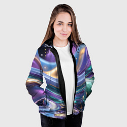 Куртка с капюшоном женская Космическая краска, цвет: 3D-черный — фото 2