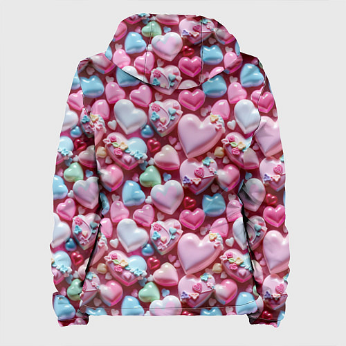 Женская куртка Карамельные сердечки / 3D-Черный – фото 2