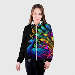 Куртка с капюшоном женская Neon peacock - art, цвет: 3D-белый — фото 2