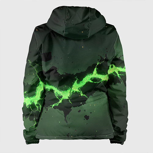 Женская куртка Неоновая плита с зеленым разломом / 3D-Черный – фото 2