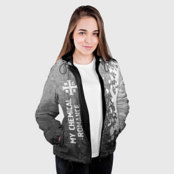 Куртка с капюшоном женская My Chemical Romance - grey gradient по-вертикали, цвет: 3D-черный — фото 2