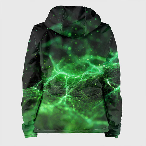 Женская куртка Зеленая связь текстура / 3D-Черный – фото 2