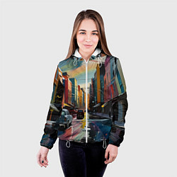 Куртка с капюшоном женская Улица в стиле экспрессионизм, цвет: 3D-белый — фото 2