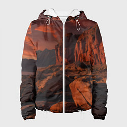 Куртка с капюшоном женская Ночной каньон, цвет: 3D-белый