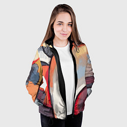 Куртка с капюшоном женская Абстракция с кругами, цвет: 3D-черный — фото 2
