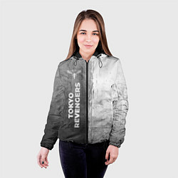 Куртка с капюшоном женская Tokyo Revengers - grey gradient по-вертикали, цвет: 3D-черный — фото 2