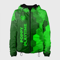 Куртка с капюшоном женская Poppy Playtime - green gradient по-вертикали, цвет: 3D-черный