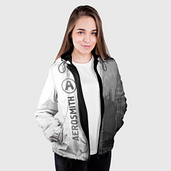 Куртка с капюшоном женская Aerosmith - white gradient по-вертикали, цвет: 3D-черный — фото 2