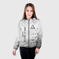 Куртка с капюшоном женская Thirty Seconds to Mars - white gradient вертикальн, цвет: 3D-черный — фото 2