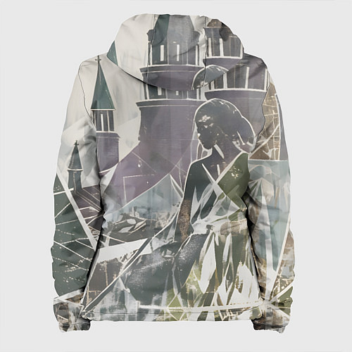 Женская куртка Отпечаток силуета / 3D-Черный – фото 2