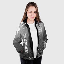Куртка с капюшоном женская Arsenal - grey gradient вертикально, цвет: 3D-черный — фото 2