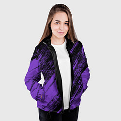 Куртка с капюшоном женская The color is purple and black, цвет: 3D-черный — фото 2