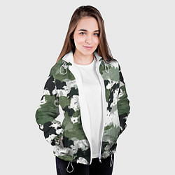 Куртка с капюшоном женская Текстурный камуфляж, цвет: 3D-белый — фото 2
