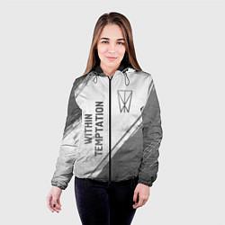 Куртка с капюшоном женская Within Temptation - white gradient вертикально, цвет: 3D-черный — фото 2