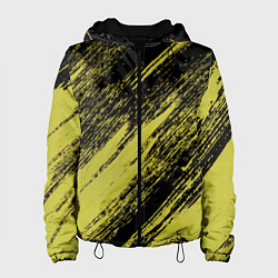 Куртка с капюшоном женская The color is black and yellow, цвет: 3D-черный