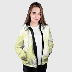 Куртка с капюшоном женская The color is white and yellow, цвет: 3D-черный — фото 2